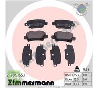Kit pastiglie freno Zimmermann Posteriore per HONDA CIVIC VIII
