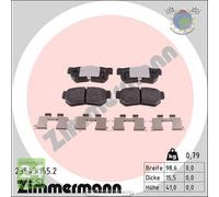 Kit pastiglie freno Zimmermann Posteriore per HYUNDAI SANTA FE GRANDEUR TUCSON