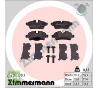 Kit pastiglie freno Zimmermann Posteriore per MINI #3g
