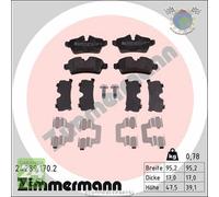 Kit pastiglie freno Zimmermann Posteriore per MINI #3h