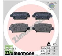 Kit pastiglie freno Zimmermann Posteriore per MITSUBISHI ECLIPSE