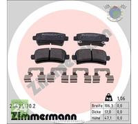 Kit pastiglie freno Zimmermann Posteriore per OPEL INSIGNIA A SAAB 9-5 #ve