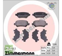 Kit pastiglie freno Zimmermann Posteriore per OPEL ZAFIRA B / MERIVA ASTRA H CO