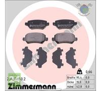 Kit pastiglie freno Zimmermann Posteriore per OPEL ZAFIRA B / MERIVA ASTRA H CO