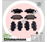 Kit pastiglie freno Zimmermann Posteriore per TOYOTA COROLLA AURIS