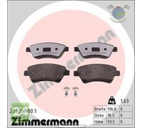 Kit pastiglie freno Zimmermann RD:Z Anteriore per RENAULT SCENIC MEGANE KANGOO G