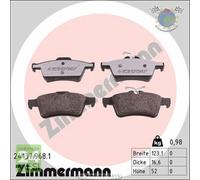 Kit pastiglie freno Zimmermann RD:Z Posteriore per CADILLAC BLS CITROEN EVASION