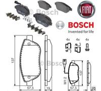 Set di pastiglie freno BOSCH 0 986 424 596, fronte