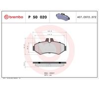 KIT PASTIGLIE PATTINI PASTICCHE FRENO BREMBO P 50 020