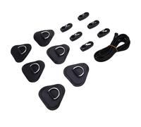 Kit Patch Ad in Acciaio Inossidabile con Ganci a Cavo Elastici, Patch di Anelli in Barca D Tensione del Cavo Regolabile Gonfiabile per la Canoa di Kayak Gommosa della Zattera di Surf (Black)