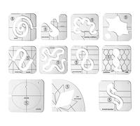 Kit Patchwork 11 Pezzi, Modelli per Quilting in Movimento, Righelli, Campioni