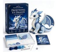 Kit patchwork fai da te Guardiani dell'inverno artico, set da cucito mitico peluche 3D fatto a mano con materiali pretagliati, kit da cucito con animali in feltro for principianti, una(Dragon)