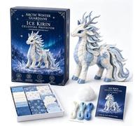 Kit patchwork fai da te Guardiani dell'inverno artico, set da cucito mitico peluche 3D fatto a mano con materiali pretagliati, kit da cucito con animali in feltro for principianti, una(Qilin 1)