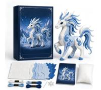 Kit patchwork fai da te Guardiani dell'inverno artico, set da cucito mitico peluche 3D fatto a mano con materiali pretagliati, kit da cucito con animali in feltro for principianti, una(Qilin 2)
