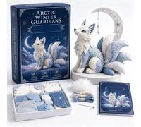 Kit patchwork fai da te Guardiani dell'inverno artico, set da cucito mitico peluche 3D fatto a mano con materiali pretagliati, kit da cucito con animali in feltro for principianti, una(Moon Fox)