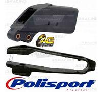 Kit Pattini E Guide Catena Polisport Nero Per KTM SX-F 505 2006 Motocross Enduro