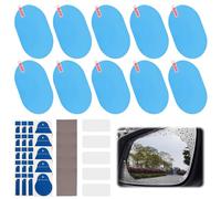 Kit Pellicola Antipioggia Per Specchietto Retrovisore Auto,10 Pezzi Vetri Auto Anti Nebbia Adesivi Protettivi,Pellicola Specchietti Antipioggia,per Specchietti Auto e Finestrini Laterali