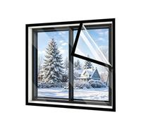 Kit Pellicola Isolante per Finestre, Pellicola Termica Trasparente | Pellicola Trasparente Riutilizzabile per Isolare le Finestre dal Freddo, Con Strisce Adesive 50-220cm(Nero,180x600cm)
