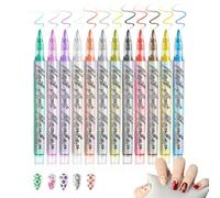 Kit Pen per Unghie 12 Pezzi Con Lunga Durata Asciugatura Rapida E Punte