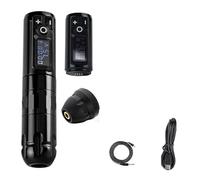 Kit Penna Macchina For Tatuaggio Wireless Motore Coreless Con Batteria Da 2400 MAh Cartuccia Mista 80 Pezzi For Tatuatore Facile Da Usare(Black 4.2 KIT)