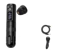 Kit Penna Macchina For Tatuaggio Wireless Motore Coreless Con Batteria Da 2400 MAh Cartuccia Mista 80 Pezzi For Tatuatore Facile Da Usare(Black KIT 1)