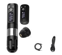 Kit Penna Macchina For Tatuaggio Wireless Motore Coreless Con Batteria Da 2400 MAh Cartuccia Mista 80 Pezzi For Tatuatore Facile Da Usare(Silver KIT)