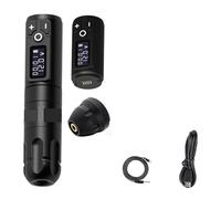 Kit Penna Macchina For Tatuaggio Wireless Motore Coreless Con Batteria Da 2400 MAh Cartuccia Mista 80 Pezzi For Tatuatore Facile Da Usare(Black KIT 2)