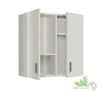 KIT PENSILE MOBILETTO A MURO MULTIUSO 2 ANTE SPORTELLI CM.59X27X60H BIANCO