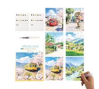 Kit per acquerello, set da viaggio in 12 colori, con penna a pennello, quaderno di lavoro, set di acquerelli tascabili per principianti e adulti, per schizzi artistici per alleviare lo stress