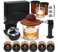 Kit per affumicatore di whisky con torcia, + 2 macchine per ghiaccio trasparenti e 2 bicchieri da whisky, kit completo per affumicatore per cocktail vecchio stile/bourbon/scotch, regalo perfetto per