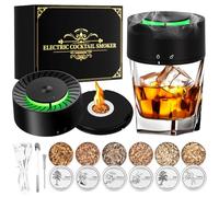 Kit per affumicatore elettrico per whisky, kit ricaricabile con 6 trucioli di legno, accendino integrato, non c'è bisogno di butano. Regalo di compleanno, Natale e anniversario per uomini, padri e