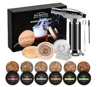 Kit per affumicatore per cocktail con torcia - 6 sapori di trucioli di legno - Bourbon, kit infusore per whisky, kit per affumicatore di bevande vecchio stile, regalo di compleanno per uomo, papà