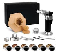 Kit per Affumicatore per Cocktail con Torcia, Kit Affumicatore per Bevande con 6 Gusti di Trucioli di Legno, 4 Pietre per Whisky, Kit Affumicatore per Whisky per Infusione di Cocktail (Senza Butano)