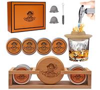 Kit per affumicatore per cocktail, kit per affumicatore di whisky, kit per affumicatore bourbon, da uomo, con supporto, torcia e trucioli di legno, regalo per whisky da uomo (senza butano incluso)