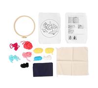 Kit per ago da punch, kit di avviamento a ricamo per principianti, set artistico con ago da punch per disegni di pappagalli cartoon fai-da-te, con tessuto di cotone e telaio regola