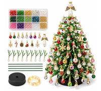 Kit per albero di Natale con perline fai da te, Kit di Cristallo per Natalizie con Perline e Luci, Set di Perline per Creare Decorazioni per l'Albero di Natale, Regalo per Amanti della Creatività (A)
