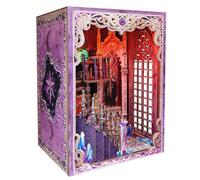 Kit per angolo libro, fai da te in miniatura, kit per la casa dell'alta sacerdotessa, modello di officina, fermalibri, costellazione zodiacale, assemblaggio 3D, tema mistico magico per luce LED