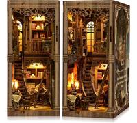 Kit per Angolo Libro Fai-da-Te per Adulti Modello di Casa in Miniatura Sensore Luce LED Kit Artigianale Decorazione per Scaffale Ancient Book Collection