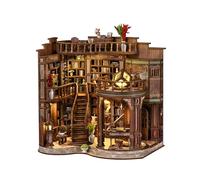 Kit per Angolo Libro in Legno Fai-da-Te, Inserto per Scaffale in Miniatura per Fermalibri Modelli Puzzle 3D, Regalo di Compleanno Creativo per Adolescenti Adulti Dreamy Book Hall