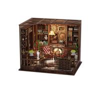 Kit per Angolo Libro per Sala Lettura Semi-Aperta, Modello di Scrivania 3D in Legno con Set di Scaffali Fai-da-Te A Luce Calda e Regalo di Compleanno per Adulti e Adolescenti 003