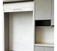 Kit per ante a tamburo con tapparella, Kit for porta a serrandina avvolgibile scorrevole personalizzabile in diverse misure for riporre l'armadio della cucina(30x26in/76x66cm)