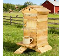 Kit Per Apicoltura Per Principianti,Comprensivo Di Telaini Automatici A Nido D'ape (Colore Legno),In Legno Di Cedro Rivestito Di Cera D'api,Con Finestra Di Osservazione, Adatto Ai Principianti.