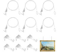 Kit per appendere galleria, 15 guide per quadri in acciaio inox con cavi e ganci regolabili da 99,9 cm, capacità di carico 29,9 kg, per esporre opere d'arte e foto