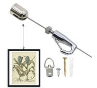 kit per appendere i quadri Kit regolabile per appendere quadri in rame con ganci e filo, robusto hardware per appendere quadri per opere d'arte, ganci da galleria da 15 kg(WIRE 2m/6.6ft L)