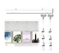 kit per appendere i quadri Sistema di sospensione per quadri in lega per cornici, ganci per quadri resistenti, regolabili e silenziosi con kit a 3 ganci(Rail 1m/39.4inL,Wire 3m/118.1in L)