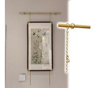 kit per appendere i quadri system Di Sospensione Per Quadri In Ottone, Eleganti Ganci Da Parete Con Gancio A S Regolabile, system Di Sospensione Per Opere D'arte/ Quadri/ Poster/ Piume(180cm rail)
