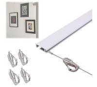kit per appendere i quadri System Di Sospensione Per Quadri Personalizzabile, Arredamento Moderno E Bello, Set Di Cornici Espositive Anti-danno Per Musei/ Uffici(210cm track,250cm steel cable)