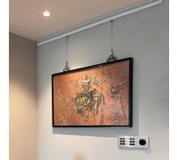 Kit per Appendere Quadri a soffitto e a Parete - Binario Regolabile per esporre opere d'Arte, Include Viti, Cavi e Ganci - Ideale per la casa, la Biblioteca e i musei.