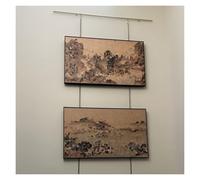 Kit per appendere quadri con aste in ottone - installazione senza trapano per mostre d'arte e uso in ufficio, guide fotografiche rimovibili, sistema di montaggio facile
