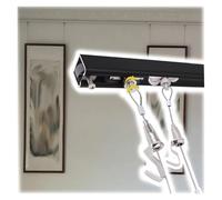 Kit per appendere quadri con corde in acciaio per montaggio a parete e soffitto, ideale per gallerie d'arte, musei e scuole